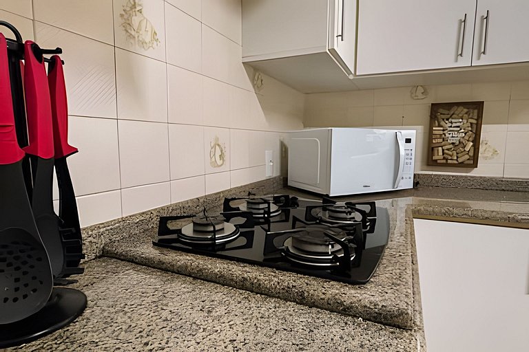 Casa c/ampla cozinha e 3 quartos p/ate 7 pessoas